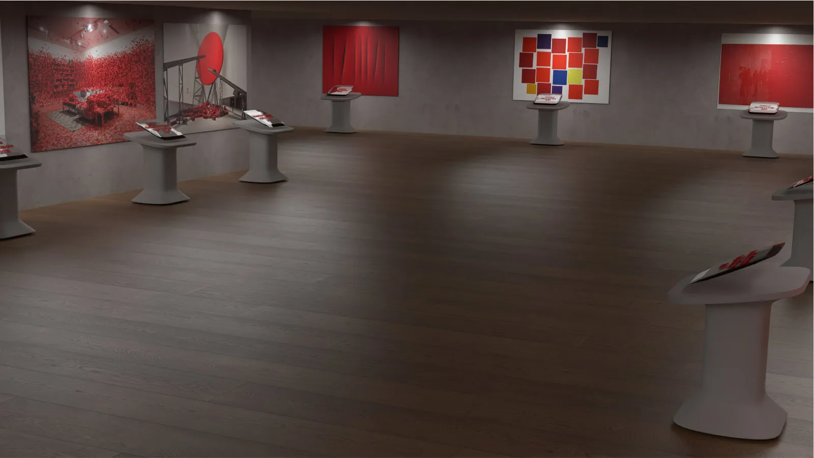 Vue 3D de la scénographie sous Blender - Espace principal